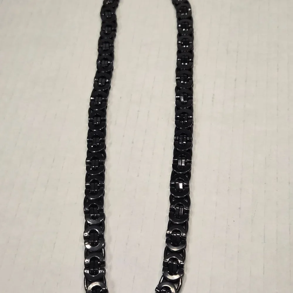 Elegant Black Stainless Steel Chain Necklace